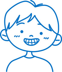Happy smiling little boy doodle Healthy Teeth Dental Care