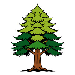  Elegant Tamarack Tree Design with Bold Outlines