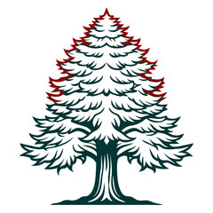 Obraz premium Artistic White Cedar Tree Design