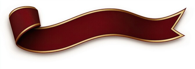 Elegant Burgundy Ribbon with Gold Edges for Decorative Uses