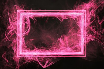 A pink illuminated frame surrounded by nebulous smokey wisps