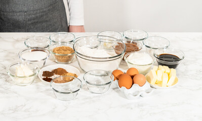Ingredients for Chocolate Gingerbread Bundt Cake