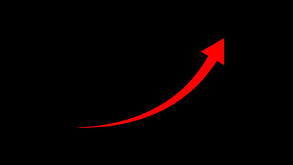 arrow icon upward business growth arrow icon isolated on a black background.