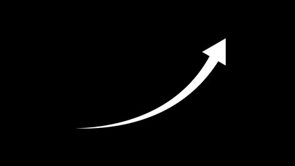 arrow icon upward business growth arrow icon isolated on a black background.