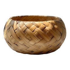 Intricate woven basket showcases artisan craftsmanship and natural beauty in a delicate design perfect for any home decor on transparent background