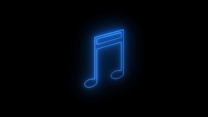 neon glowing line audio music player icon. neon line music player icon concept with a black background.