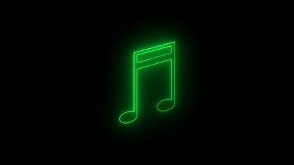 neon glowing line audio music player icon. neon line music player icon concept with a black background.