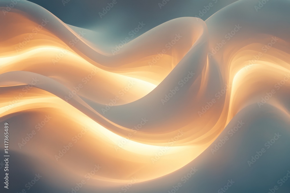 Aufkleber swirling waves of light and shadow creating a serene atmosphere in an abstract landscape