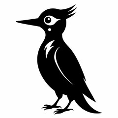 Minimalist Woodpecker Silhouette Vector