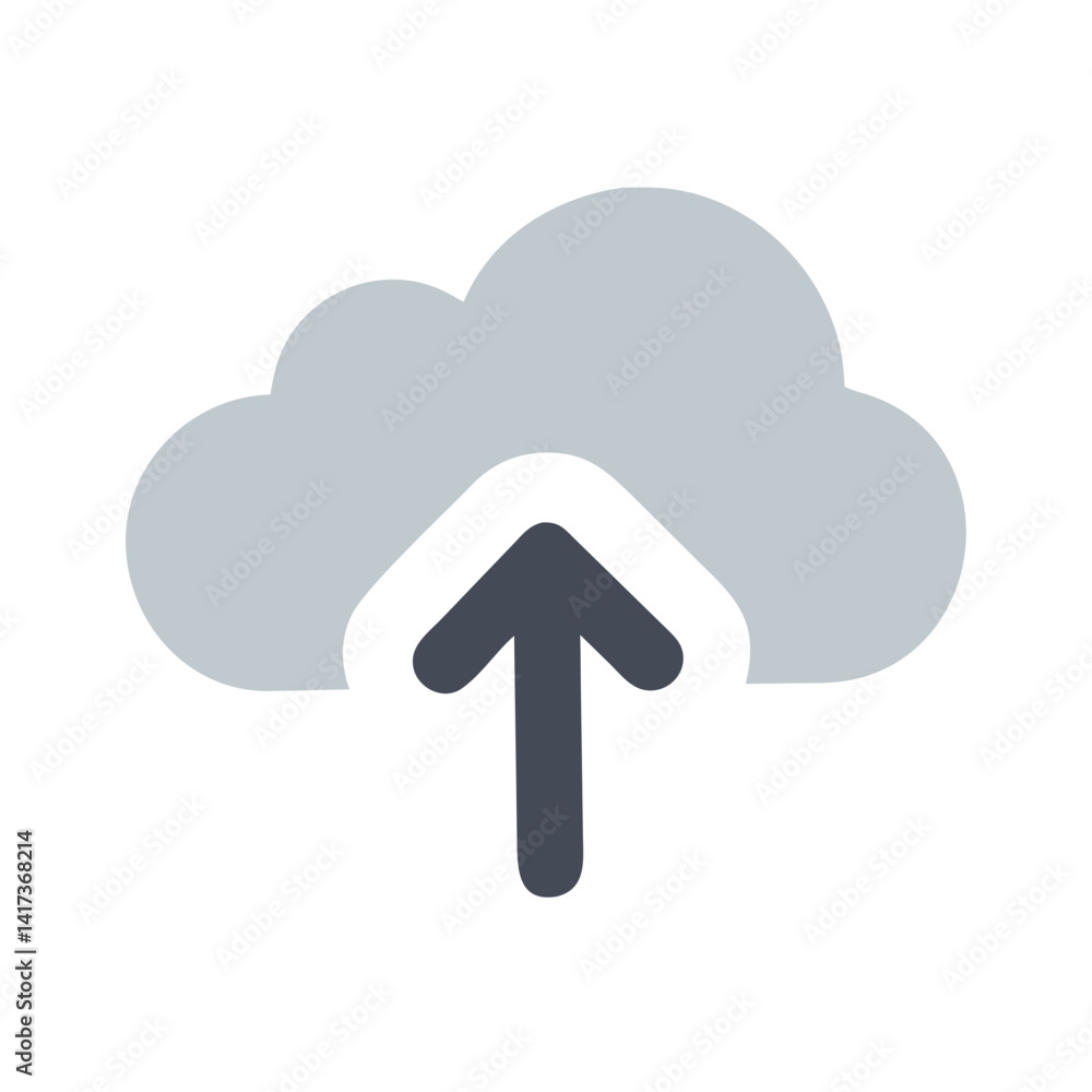 Aufkleber gray cloud upload icon symbolizing cloud storage and data transfer