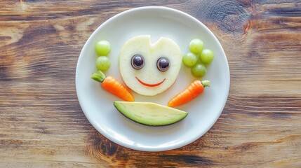 Fruit & Veggie Face on Plate