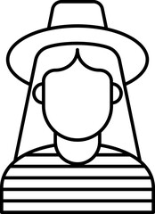 Pilot Woman Vector Icon Stock Illustration