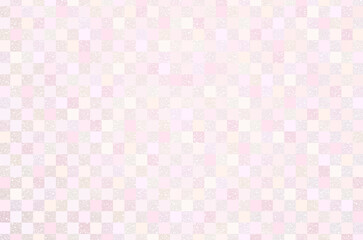 Japanese washi paper background with checkered pattern illustration. Japanese paper texture with modern pastel gradation latticework pattern.