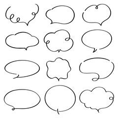 手描きのシンプルな吹き出しセット