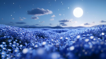 Naklejka premium Night Bloom Field