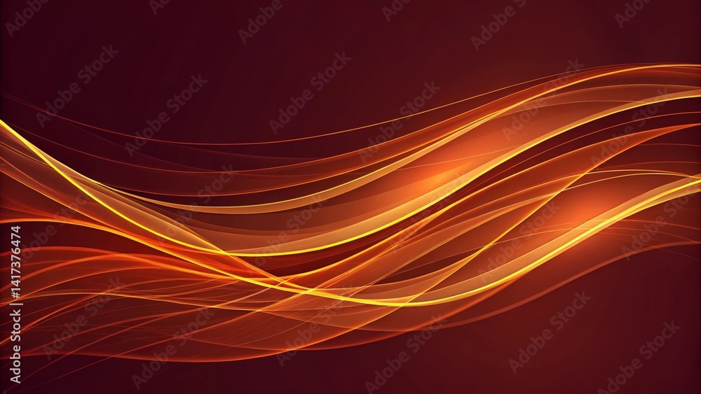 Poster abstract red waves create a fractal energy flow with a glowing motion effect