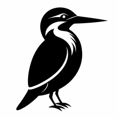 Sleek Kingfisher Shadow Illustration