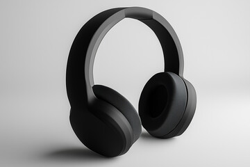 Naklejka premium realistic photo of headphones lying flat on a white background