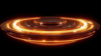 Fototapeta premium Glowing orange rings around a dark brown circular structure