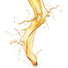 Fototapeta premium A realistic orange juice splash in the air, isolated on a white background