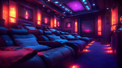 Naklejka premium Luxurious home theater (44)