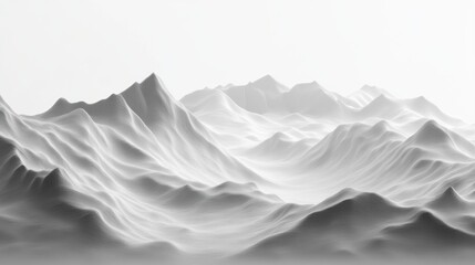 Obraz premium Monochromatic digital rendering of a mountainous landscape.