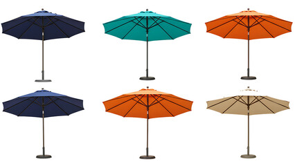 Obraz premium Vibrant Beach Umbrellas on Transparent Background