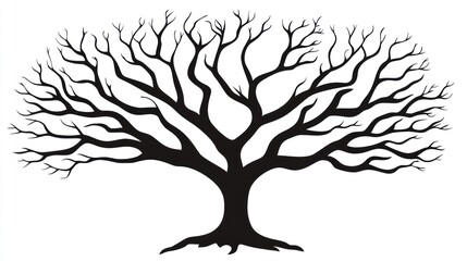 Obraz premium Bare tree silhouette
