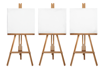 A Set Of Six Blank Canvas On... on a transparent background