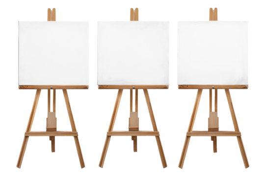 A Set Of Six Blank Canvas On... on a transparent background