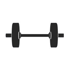 Simple dumbbell icon isolated on PNG transparent background, cut out