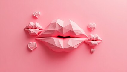 Pink lips abstract design stock image
