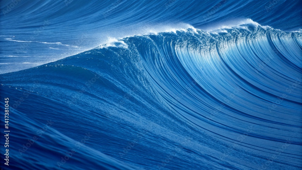Aufkleber abstract blue waves create a textured motion with light and shadow play in a water-like design