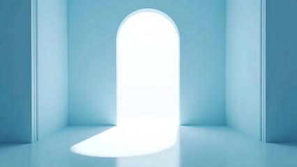 Bright Light Through Archway in Blue Room