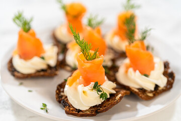 Fresh Herbs and Cream Cheese for Canapes
