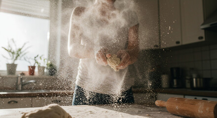 Joyful Mess: Flour Flying While Making Dough
