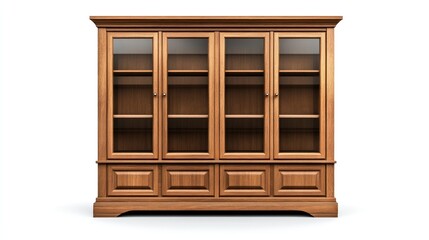 Wooden display cabinet with glass doors