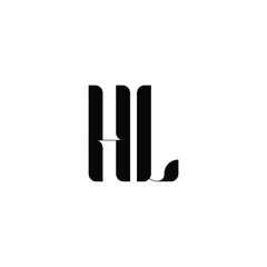 HL monogram logo design letter text name symbol monochrome logotype alphabet character simple logo