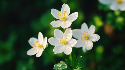 Obraz premium Delicate White Flowers with Yellow Centers