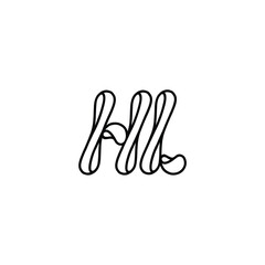 HL monogram logo design letter text name symbol monochrome logotype alphabet character simple logo