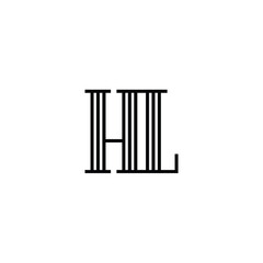 HL monogram logo design letter text name symbol monochrome logotype alphabet character simple logo