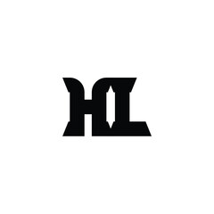 HL monogram logo design letter text name symbol monochrome logotype alphabet character simple logo