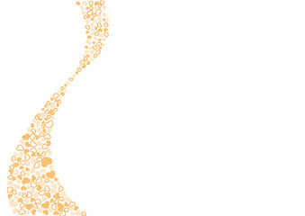 ハート柄の背景 橙系の3色 フチと単色 ハート