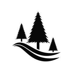 Obraz premium Christmas Tree Pictogram Pine tree icon vector