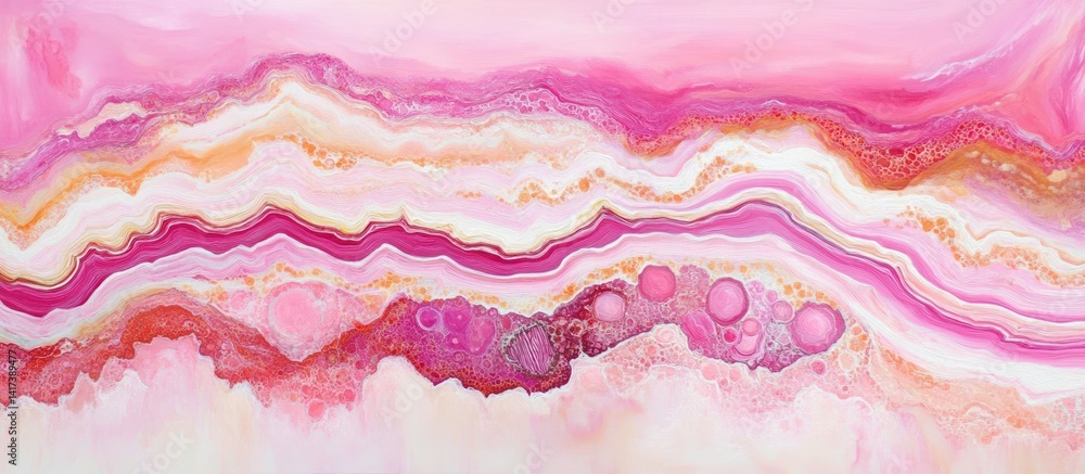 Aufkleber fluidity of raspberry shades: a captivating abstract expressionist artwork