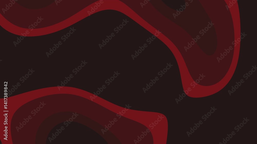 Poster abstract dark red pixelated wavy background with smooth curved lines in pixel art style