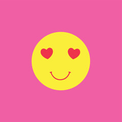 Fototapeta premium Heart Eyes Emoji Clipart | Cute Love Smile Face for Digital Projects & Crafts