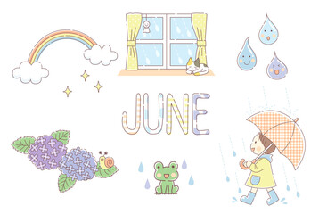 6月のかわいいイラストセット
