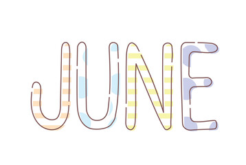 Obraz premium かわいいJUNE（6月）のデザイン文字 