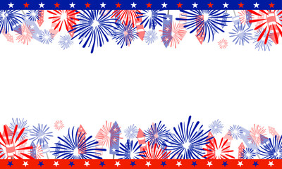 Fireworks 4th of July Border Background